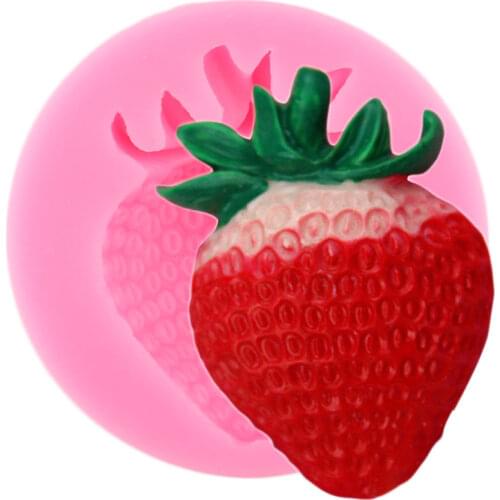 Strawberry Silicone Mold Chocolate Fondant Mould Baby Birthday Cake Decorating Tools Soap Resin Polymer Clay Candy Moulds