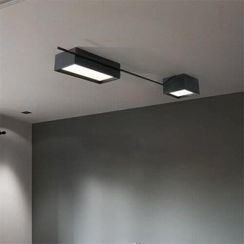 Black/White Cube Combination Metal Ceiling Light Foyer Aisle Balcony Entrance Creative Lighting Fixture 2645