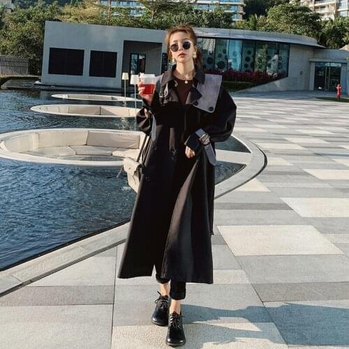 KUANGNAN Women's Double Breasted Trench Coats