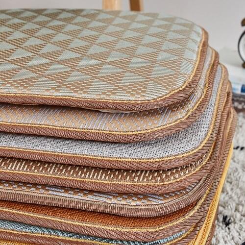 Summer Breathable Ice Silk Rattan Mat Seat Cushions Square Office Chair Cushion Car Seat Cushions Home Decor
