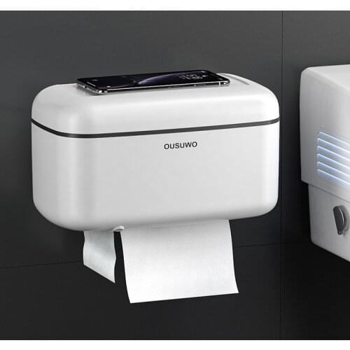 Multifunctional Toilet Paper Holder Waterproof Wall-mounted Paper Roll Tube Box Household Bathroom Simple Toilet Accessories