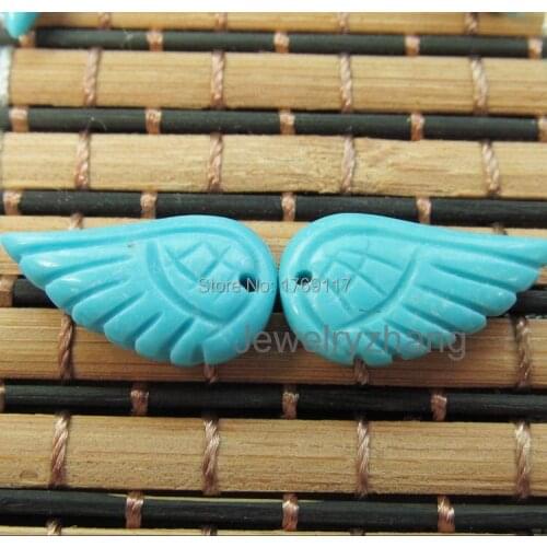 2pcs Fashion Jewelry! elegant women,turquoises beads Carved Angel Wings pendant by free shipping,100% Original