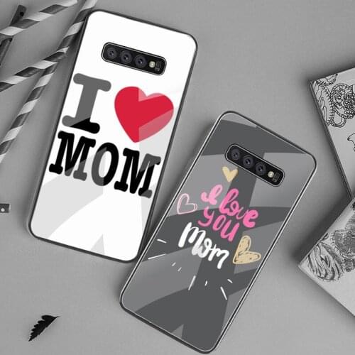 I love my super MOM Soft Rubber Phone Cover Tempered Glass For Samsung S20 Plus S7 S8 S9 S10 Plus Note 8 9 10 Plus