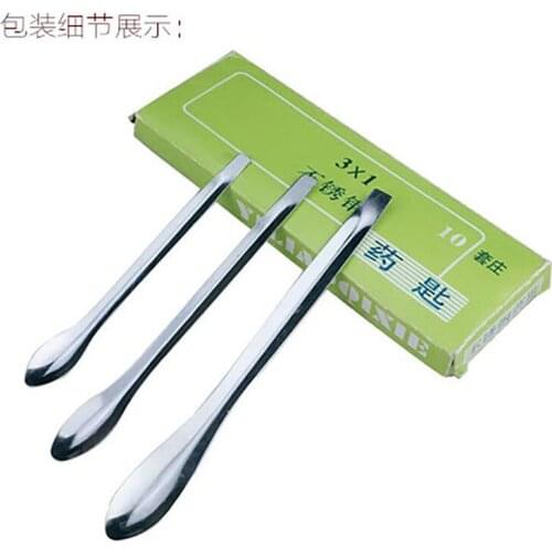 Stainless Steel Medicine Spoon 3-piece Set,Single Head,Chemical Experiment Reagent Spoon,105-140mm