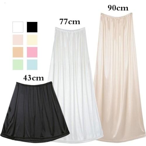 Women Intimates Casual Basic Women Half Slip Underskirt Petticoat Cling Resistant Stretch Cool Comfort Length 6 Colors 906-A208