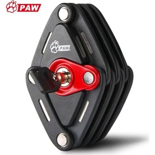 PAW PW0902 Bicycle Lock W/ Bracket Mount on Bike Convenient Pocket Storage Foldable Easy Use Key Lock Type Safe Locking