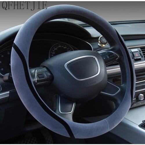 QFHETJIE Winter Plush Warm Car Steering Wheel Cover Non-slip Wear-resistant and Durable Fashion Accessories