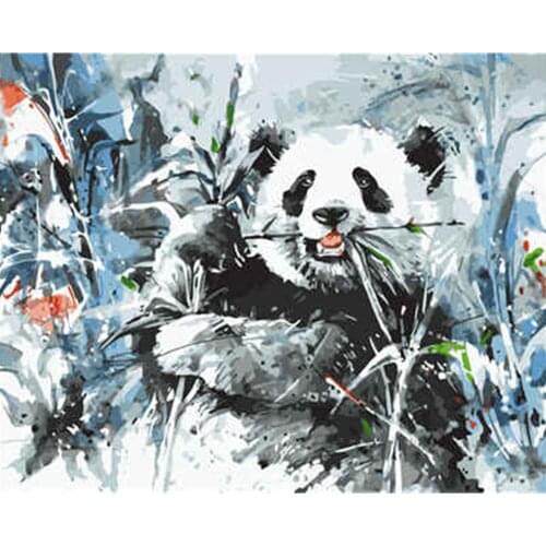 40X50Cm Frame Diy Schilderij Van Nummers Acryl Kleurrijke Dieren Panda Hand Painting by Number Getallen Voor Home Decor Animal