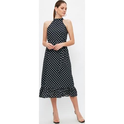 Trendyol Multicolored Striped Belted Dress TWOSS19YD0032