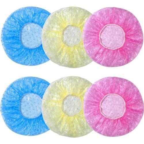 3pcs/set Waterproof Elastic Plastic Dot Shower Women Bathing Salon Hair Cap Hat Bathroom Products Bathroom Bath Hat Accessories