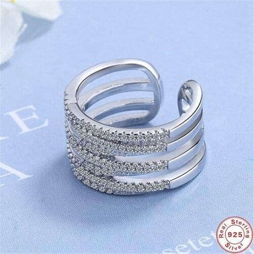 SHQIYAYI 925 Sterling Silver Multi Storey Finger Rings For Women CZ Crystal Zircon Hollow Out Hot Fashion Jewelry Gifts 373