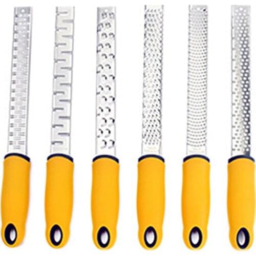 1Pcs Lemon Slicer Multifunctional 304 Stainless Steel Cheese Gouging Cheese Graters Random Color Non-slip Handle Tooth Shapes