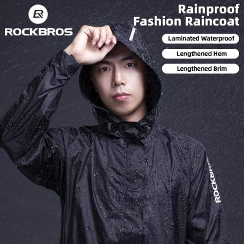 ROCKBROS Cycling Waterproof Jacket Men Breathable Reflective Hooded Raincoat Waterproof Outdoor Sport Windbreaker European Size