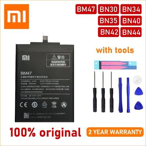 Xiao Mi Original For Xiaomi BM47 BN30 BN34 BN35 BN40 BN42 BN44 High Quality Batteries With Tools+Tracking Number