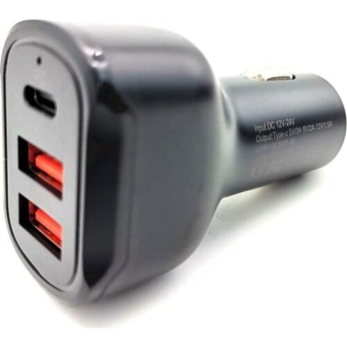 30W PD Type-C Fast Charger Dual USB 2.4A Smart Car Charger Adapter For iPhone for Huawei