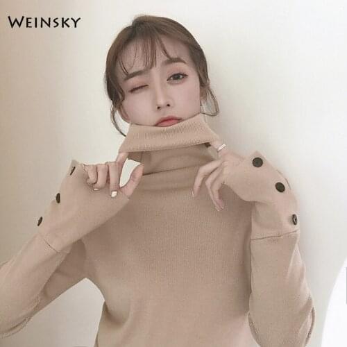 Women Knitted Jumper Turtleneck Sweater And Pullovers Long Sleeve Sweater 2019 Autumn and Winter Korean Fashion Style New Tops