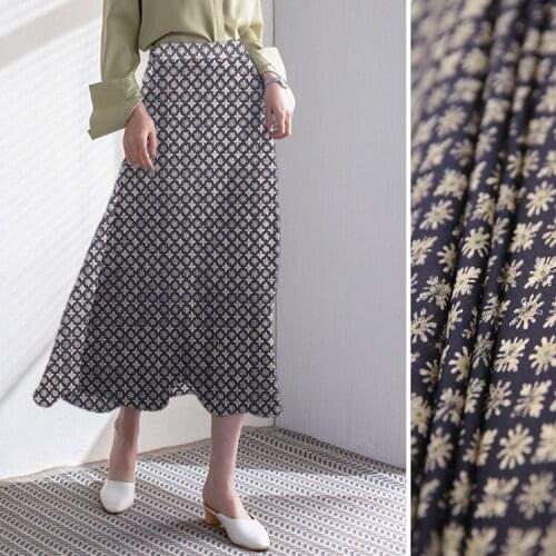 1 Meter Silk Printed Stretch Georgette Fabric Micro-permeable Mulberry Silk Shirt Fabric