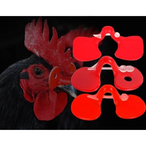 1000pcs Plastic Red Chicken Eyes Glasses Livestock Farm Chicken Pigeon Pheasant Anti-pecking Glasses Poultry feeding Supplies