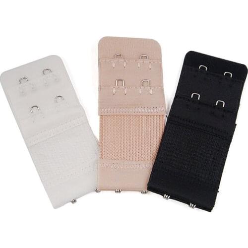 2 Rows 2 Hooks Bra Extenders Nylon Clasp Strap Women Bra Strap Extender 3 Colors 1 Pcs