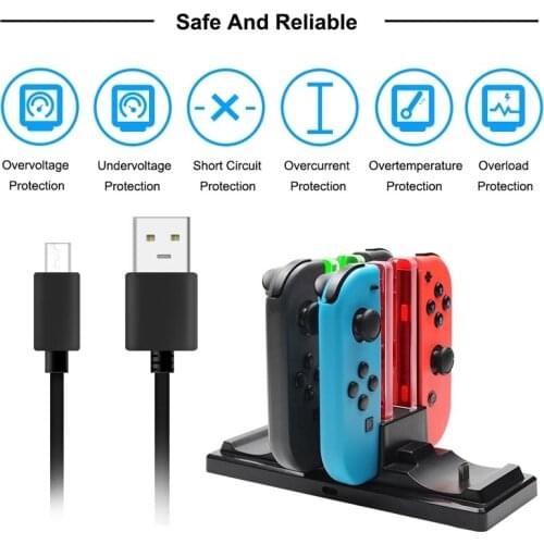 6 in1 Charging Dock For Nintend Switch Joy-con Controller LED Charger For Nintendo Switch Pro Gamepad Charge Stand NS