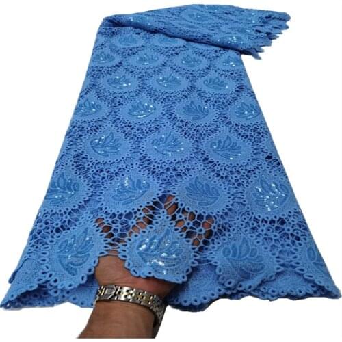 African Lace Fabric 2021 High Quality Lace Nigerian Sequins Lace Fabrics For Wedding Party French Tulle Lace Fabric QX-150