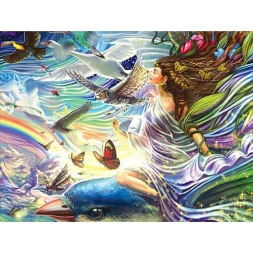 Needle Arts Crafts 5D DIY Diamond Painting Cross Stitch Bird Goddess Full Square Mosaic Diamond Embroidery Sales Home Decoration