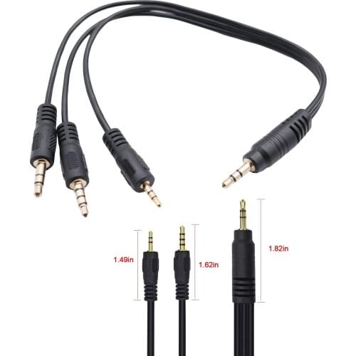 Audio AUX Headphone Splitter Y Cable 3.5mm 1/8" TRS Male Stereo to 3.5mm 3pole & TRRS 4 Pole Male & 2.5mm TRS 3 pole Male 3-Ways