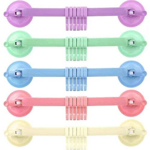 6-Hook Rack Suction Cup Towel Sponge Brush Hanger Kitchen Bathroom Corner Holder