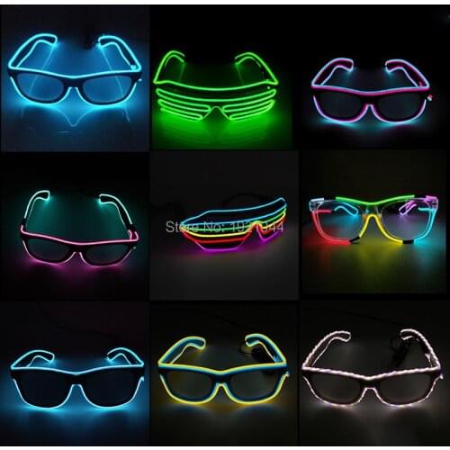 Double Colors Sound Activated EL wire Led Glasses Lighting Colorful Glowing Glasses Luminous glasses For Party Decoration Gifts