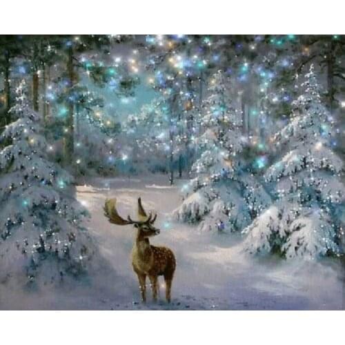 Era,Animal Deer Diamond Mosaic Handmade Snow Diamond Painting Cross Stitch Diamond Embroidery Patterns Rhinestones Arts New XU