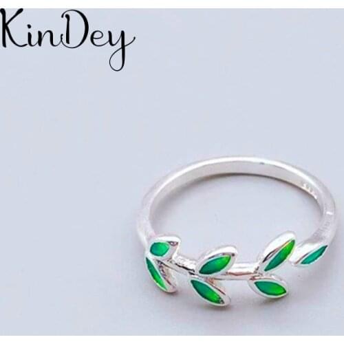 Kindey Ethnic Style Silver Color Leaf Rings for Women Bridal Wedding Vintage Open Finger Rings Christmas Gifts