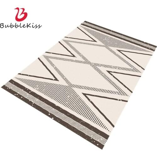 Bubble Kiss New Ethnic Style Decorative Carpet Beige Geometric Pattern Line Living Room Carpet Home Area Bedroom Area Floor Rug