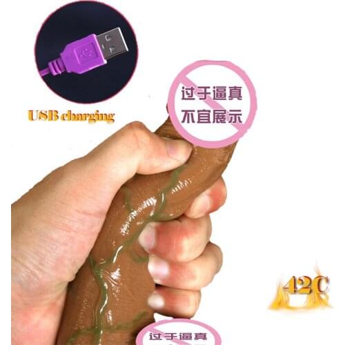 Soft Realistic Dildo Vibrator Heating Big Suction Cup Dildo Soft Penis Phallus Adult Sex Toys for Women