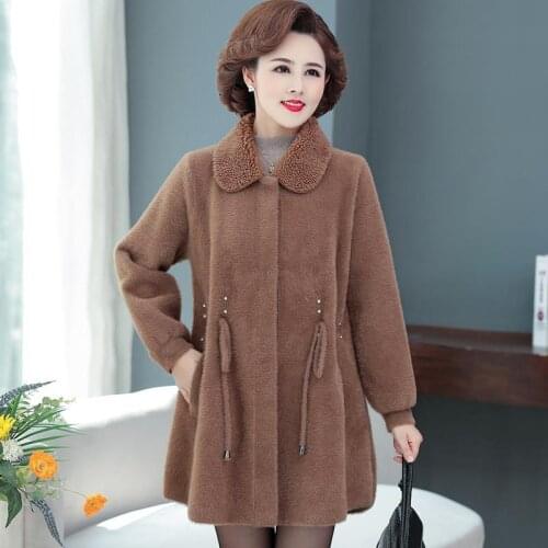 2021 autumn and winter clothes foreign style long mink velvet coat womens fashion casual woolen coat