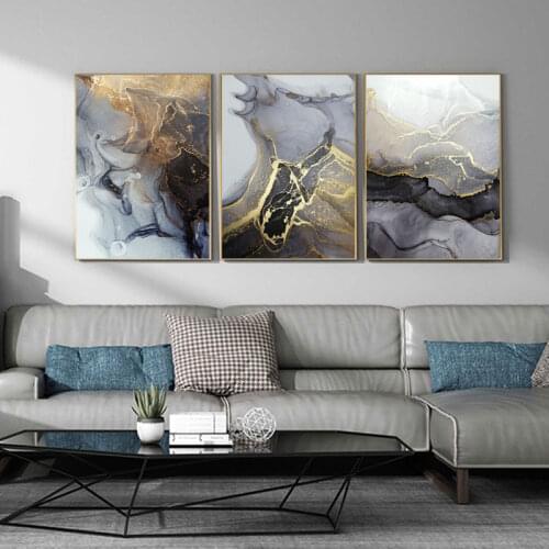 Landscape Canvas Painting Wall Art Light Luxury Mountain Abstract Art Poster and Prints Decoration Picture for Living Room