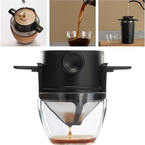 Portable Folding Coffee Filter Reusable Drip Coffee Holder Funnel Baskets Practical Tea Infuser and Stand Coffee Dripper Cafe