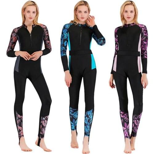 SBART Women High Elastic Thin One piece Swimsuit Cardigan Diving suit surf zipper Swim Wetsuit UV Rash Guards Water sports suit