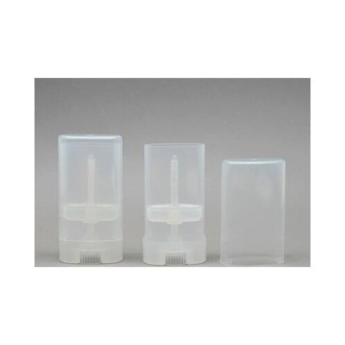 50pcs 15g 15ml Empty Oval Lip Balm Tube Plastic White Solid Perfume Deodorant Containers Portable Makeup Lipstick Tubes With Lid