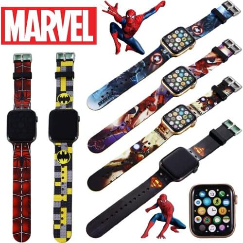Disney Marvel Spiderman Band for Apple Watch 4 5 6 SE 40mm 44mm Soft Silicone Sport Strap for IWatch Series 5 4 3 2 1 38MM 42MM