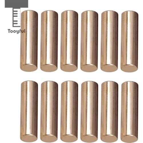 Tooyful 12 Pieces Iron Pickup Stopper Bar Pole Slug Polepiece Rods 15mm Golden for Electric Guitar/Bass Replacement Parts