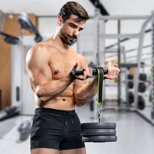 Forearm Wrist Roller Trainer Weight Bearing Rope Arm Muscle Strength Fitness Home Gym Workout Fit Grip Plates Exercise Equipment