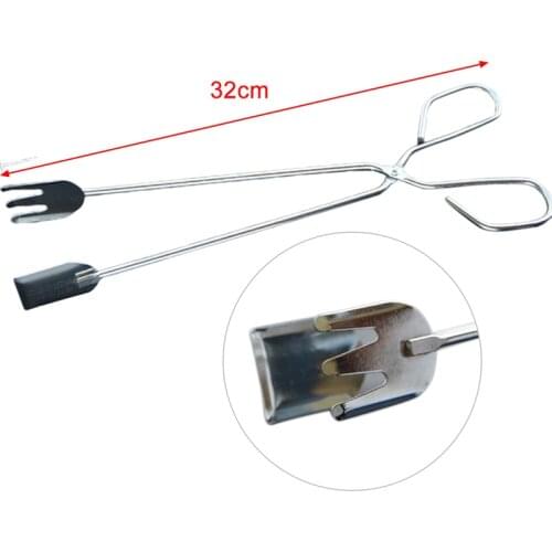 Convenient BBQ Tools Stainless Steel Scissors Type Barbecue Accessories Grilled Food Clip Portable Tongs Outdoor Gadget