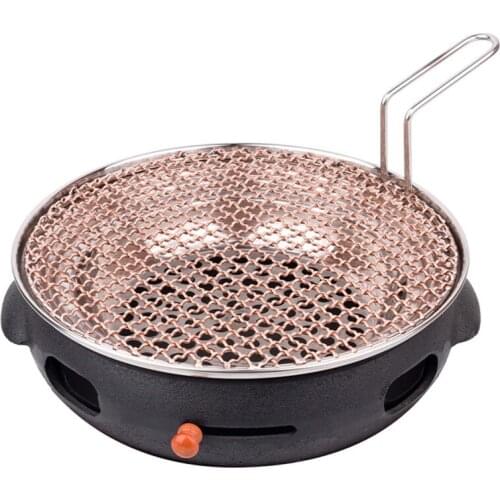 VFGTERTE 24.5cm 29.5cm Round Barbecue Grill Net Meshes with Handle Stainless Steel Camping Hiking Cooking Outdoor Picnic Tool