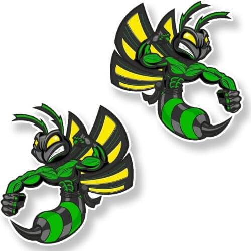 JuYouHui Exterior Accessories Decal Funny Lovely Creative Hornets Colored Car Stickers Motorcycle Decals Waterproof PVC 14cm