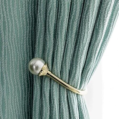 1 Pair Drape Holder Wall Mounted Glittery Aluminum Curtain Holdbacks U Shaped Hooks for Home