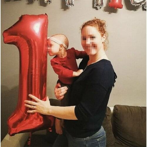 1pcs 40inch Number Balloons Red digit Foil Balloon 1th Happy Birthday Wedding Party Decoration figure Helium Globos