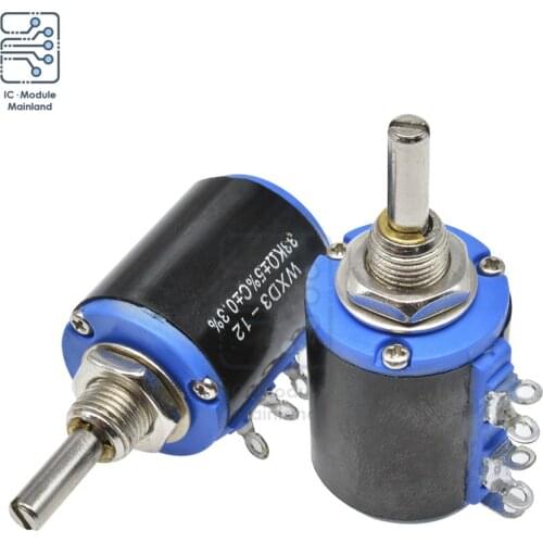 1PCS WXD3-12-1W Potentiometer Resistance 100R 200R 470R 1K 2.2K 4.7K 10K 22K 47KΩ Ohm WXD3-12 1W Wirewound Potentiometer Knob