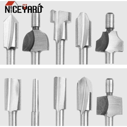 10Pcs/set Dremel Rotary Set Engraving Machine Electric Trimming Machine Woodworking Cutter Polishing Milling Cutter Fits