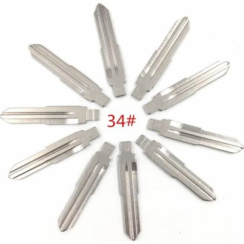 10pcs/lot Type 34# Metal Blank Uncut Flip KEYDIY/VVDI/JMD Remote Key Blade