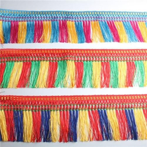 10 yards 12.5 Cm Polyester Tassel Fringe Encryption Double Thread Lace Trimming for Latin Dress Curtain Fabric Diy Accessories